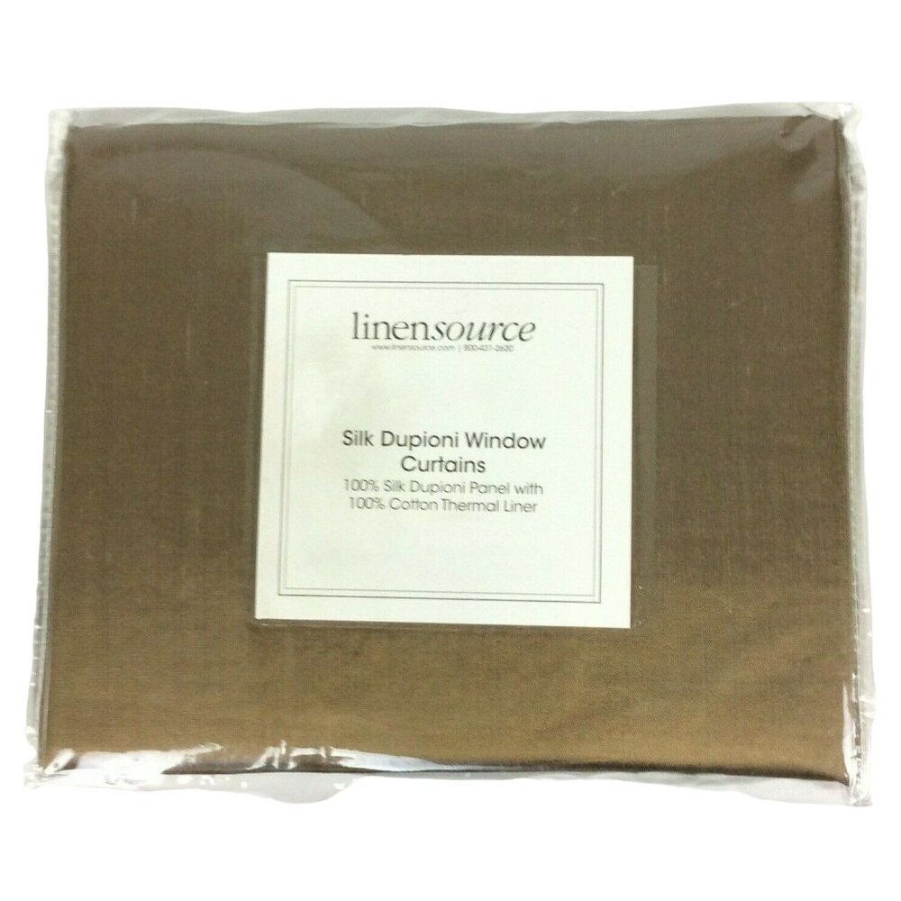 Linensource Silk Dupioni Window Curtain Panel 50x108 Fawn Rod Pocket Cotton Lini